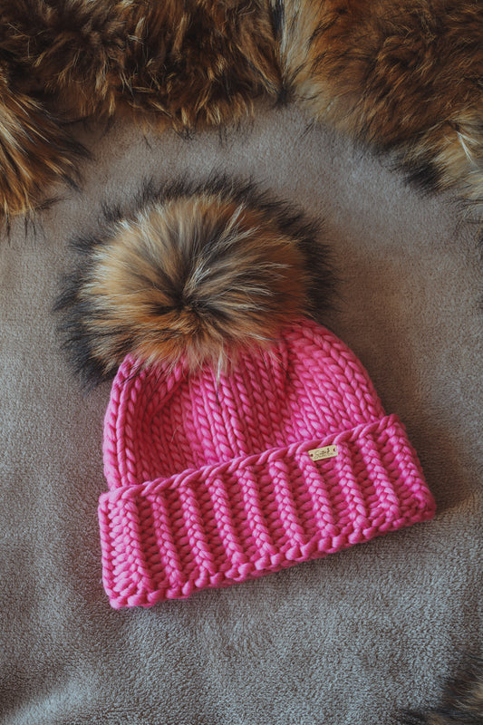 The Bobble Hat - Raspberry